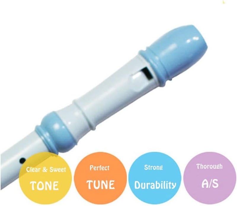 NaFurAhi Youngchang Student Soprano Recorder with Cleaning Rod, Case Bag Musical Instrument - German (Blue Soprano German YSRG-50B) - Image 1